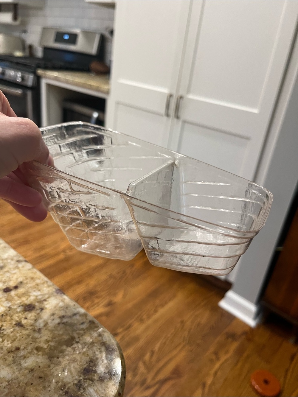 Vintage Longaberger Mini Vegetable Basket Clear Plastic Liner - ID 48925